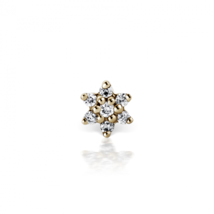 Diamond Flower Threaded Stud Earring