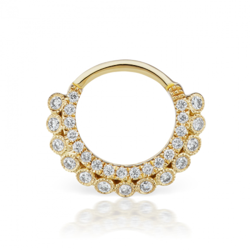 Diamond Apsara Hoop Earring