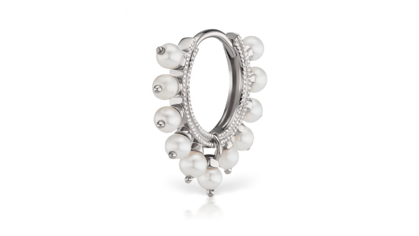 Pearl Coronet Hoop Earring