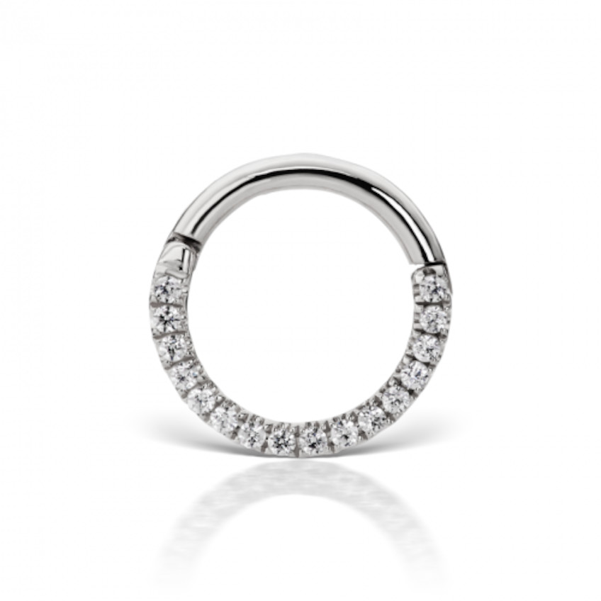 Cubic Zirconia Horizontal Eternity Hoop Earring