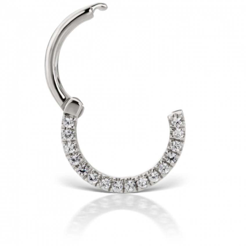 Cubic Zirconia Horizontal Eternity Hoop Earring