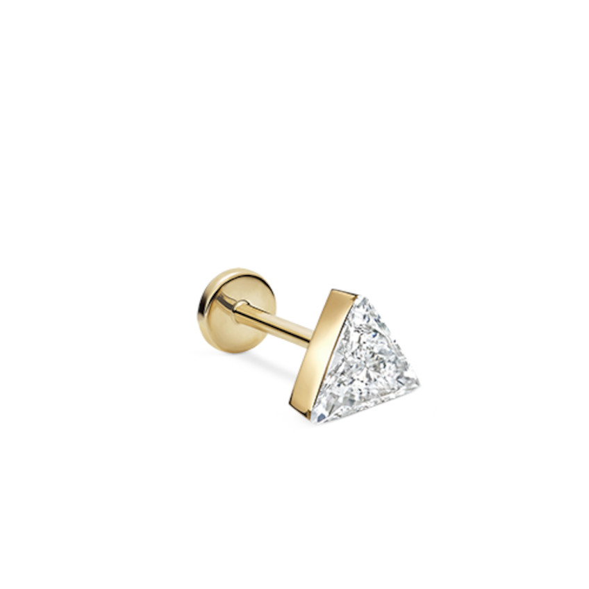  Invisible Set Triangle Diamond Threaded Stud Earring