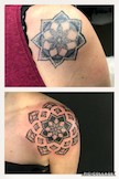 Aus einem älteren Tattoo ein Cover-Up im Mandala-Style kreiert. Gerne berate ich Euch bei gewünschten Auffrischungen. 