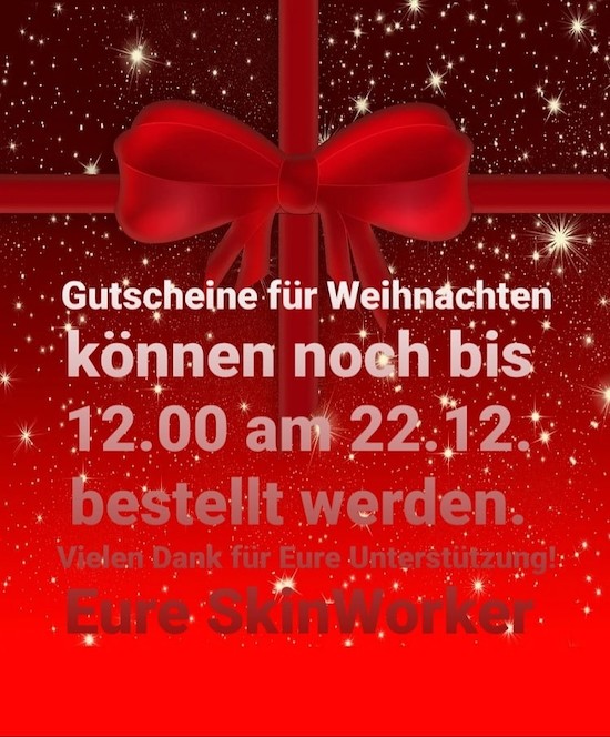 News: &quot;Last call&quot; für unsere SkinWorks Gutscheine zu Weihnachten!